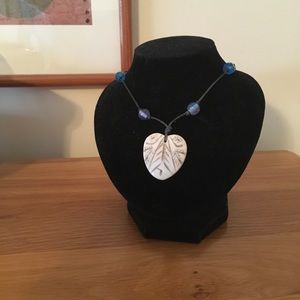 Chicos Blue Ivory Heart Necklace